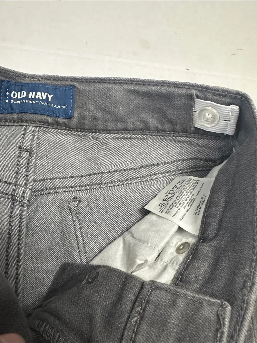 NEW Old Navy Super Skinny Jeans Gray Youth Girls Size 7